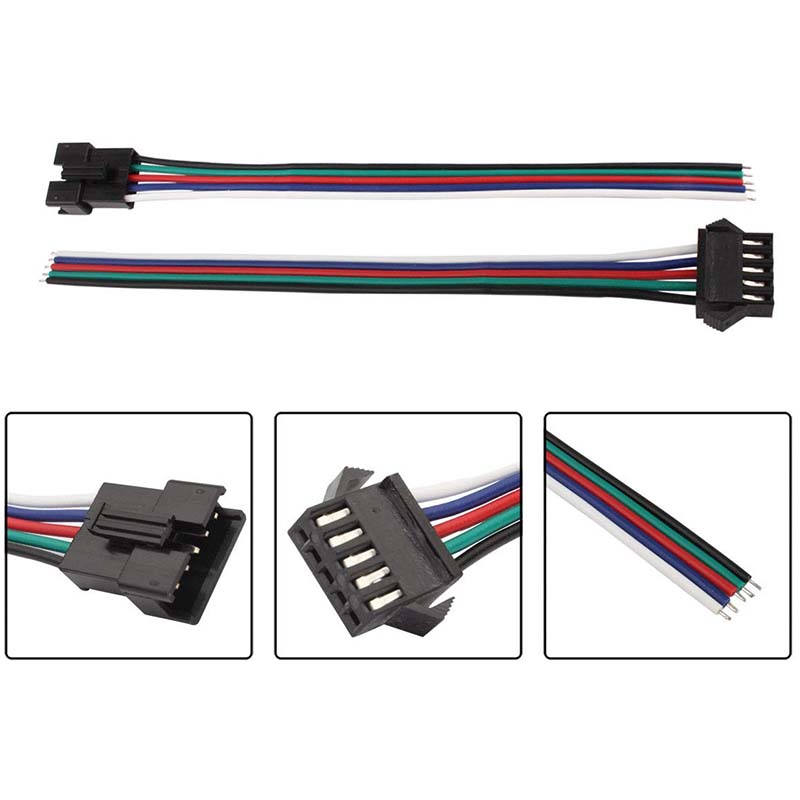 5 Pin Connector LED Power Male to Female SM Wire Cable Adapter for 3528 5050 LED Light Strip 1 Pair 5 Pin Connector LED Power Male to Female SM Wire Cable Adapter for 3528 5050 LED Light Strip 1 Pair